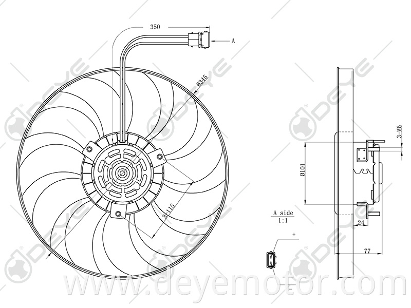 7D0959455M 7D0959455J car cooling radiator fans for VW TRANSPORTER VW EUROVAN